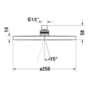 Duravit Kopfbrause 1jet 250 MinusFlow d 250mm, Gew.-Anschl. G 1/2, bron geb.-3