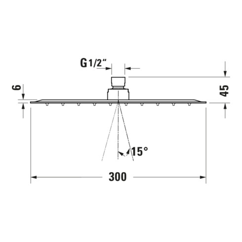 Duravit Kopfbrause 1jet 300 300x300mm, Anschl.-G. G 1/2, bron geb.
