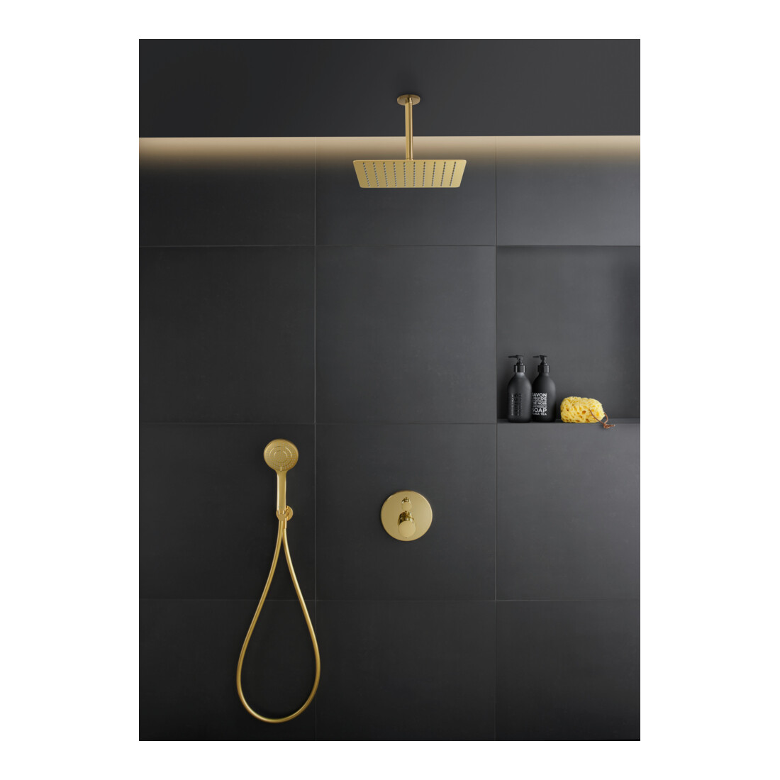 Duravit Kopfbrause 1jet 300 300x300mm, Anschl.-G. G 1/2, gol poliert