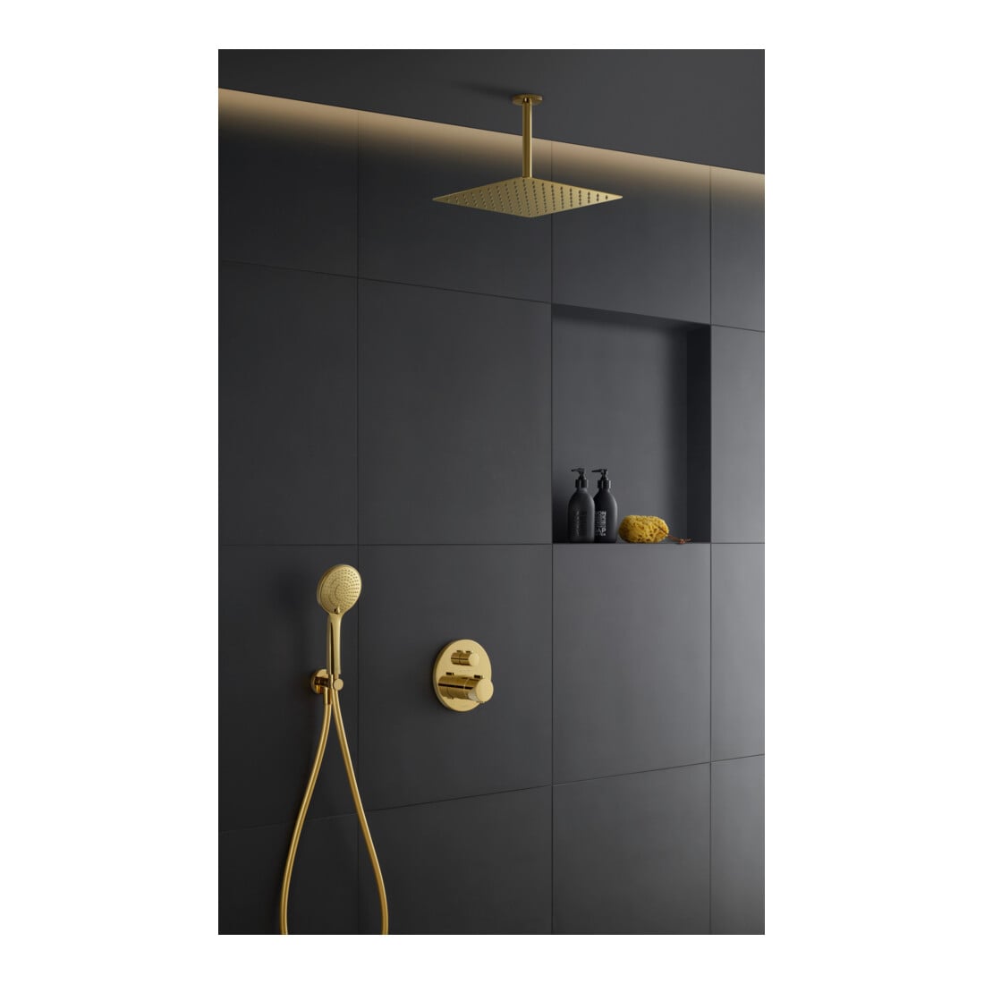 Duravit Kopfbrause 1jet 300 300x300mm, Anschl.-G. G 1/2, gol poliert