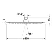 Duravit Kopfbrause 1jet 300 d 300mm, Gew.-Anschl. G 1/2, gol poliert-3
