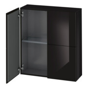 Duravit L-Cube Armoire mi-haute 70x24,3x80 cm, 2 portes, noir brillant