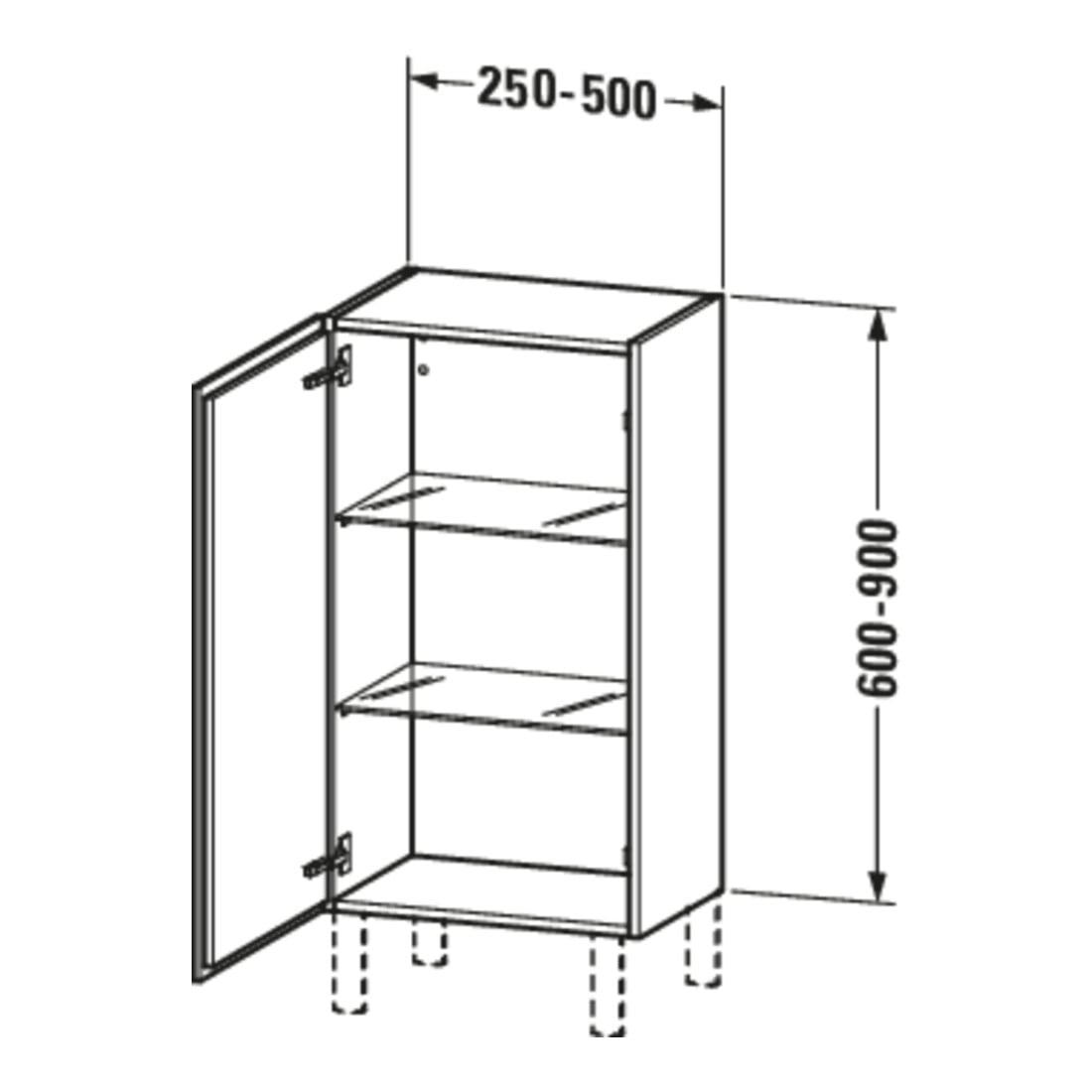 Duravit L-Cube armoire mi-hauteur individuelle, porte gauche, blanc mat