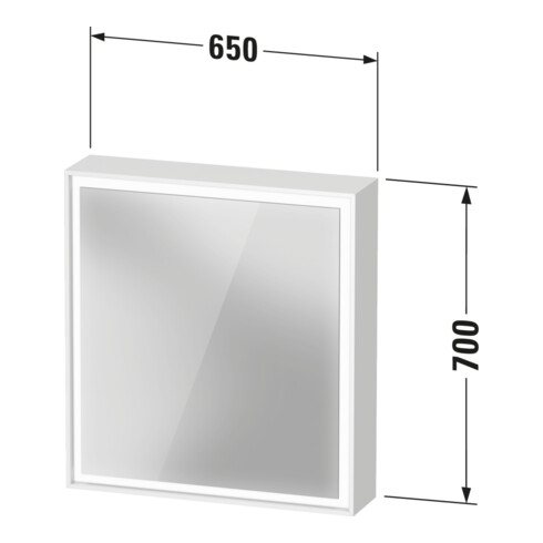 Duravit L-Cube Armoire miroir 65x15,5x70 cm, LED, blanc, à gauche, graph ma
