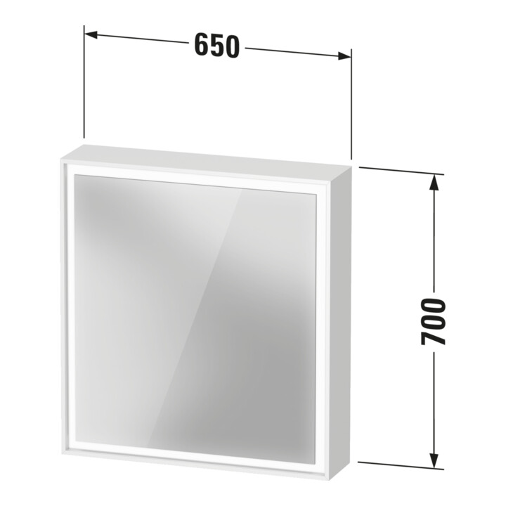 Duravit L-Cube Armoire miroir 65x15,5x70 cm, LED, blanc, à gauche, graph ma