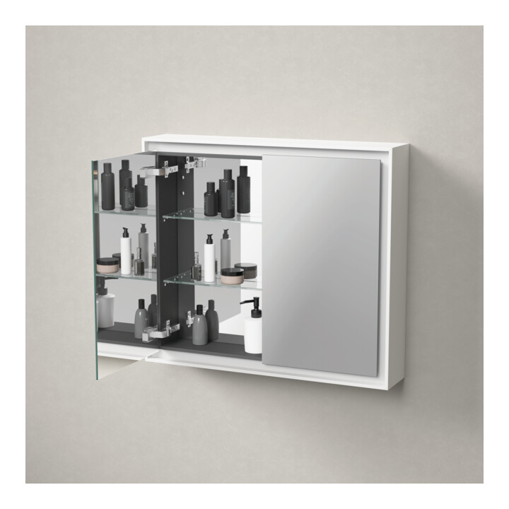 Duravit L-Cube Armoire miroir 80x70x15,5 cm, graph ma, sans éclairage miroir