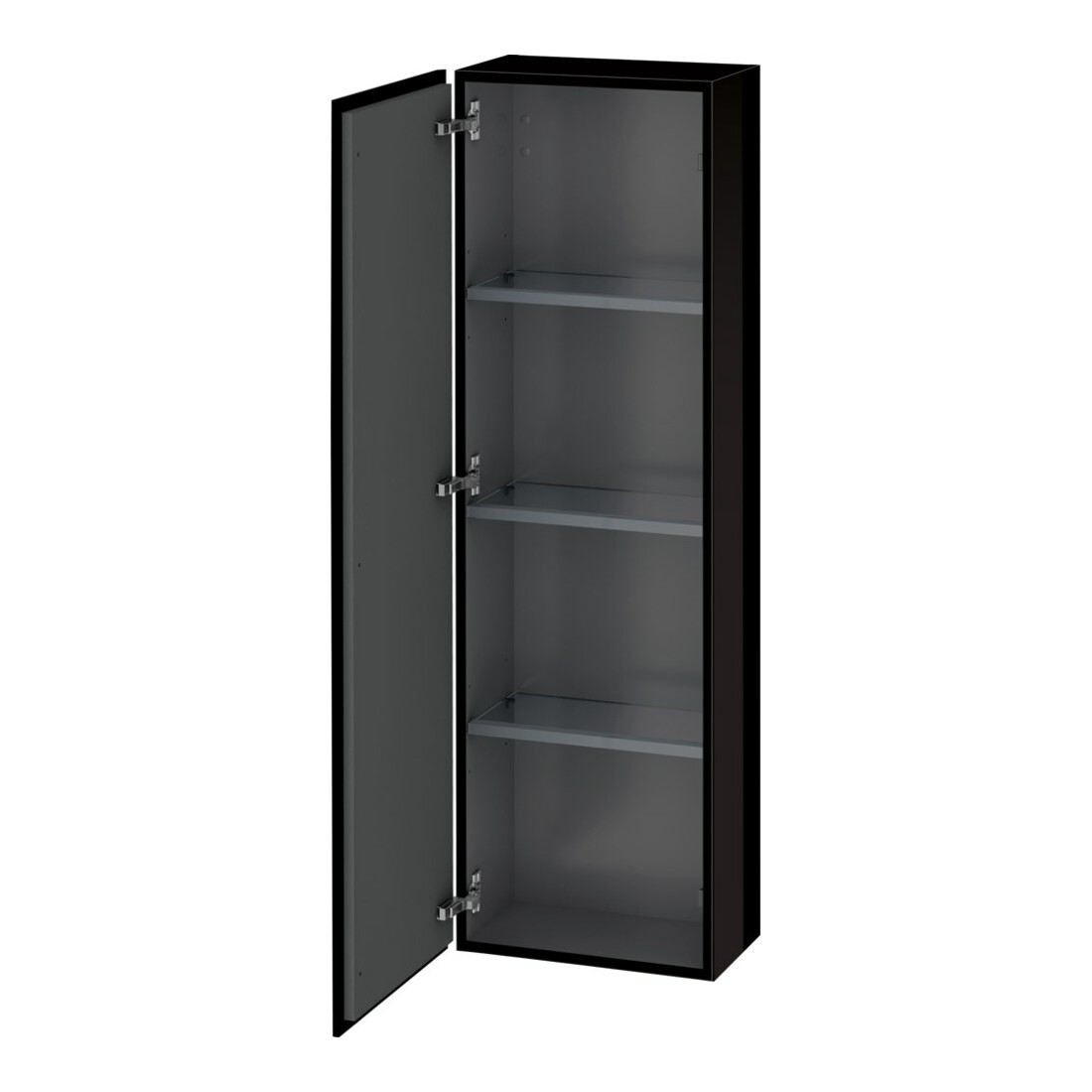 Duravit L-Cube Demi-colonne 40x24,3x132 cm, porte gauche, noir brillant