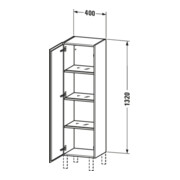 Duravit L-Cube Demi-colonne 40x36,3x132 cm, porte droite, basalte mat-2