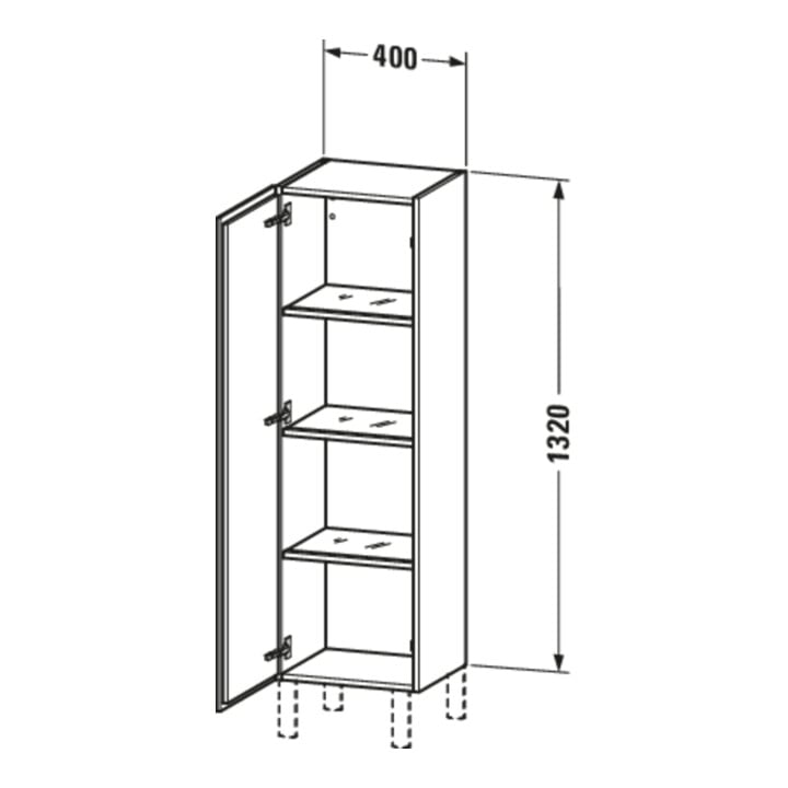 Duravit L-Cube Demi-colonne 40x36,3x132 cm, porte droite, graphite super mat