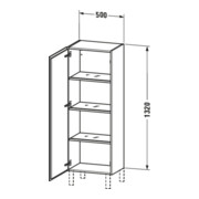 Duravit L-Cube Demi-colonne 50x36,3x132cm, porte droite, graphite supermat-2