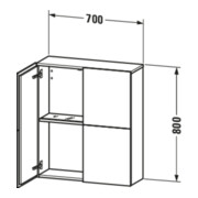 Duravit L-Cube Demi-colonne 70x24,3x80 cm, 2 portes, blanc brillant-2