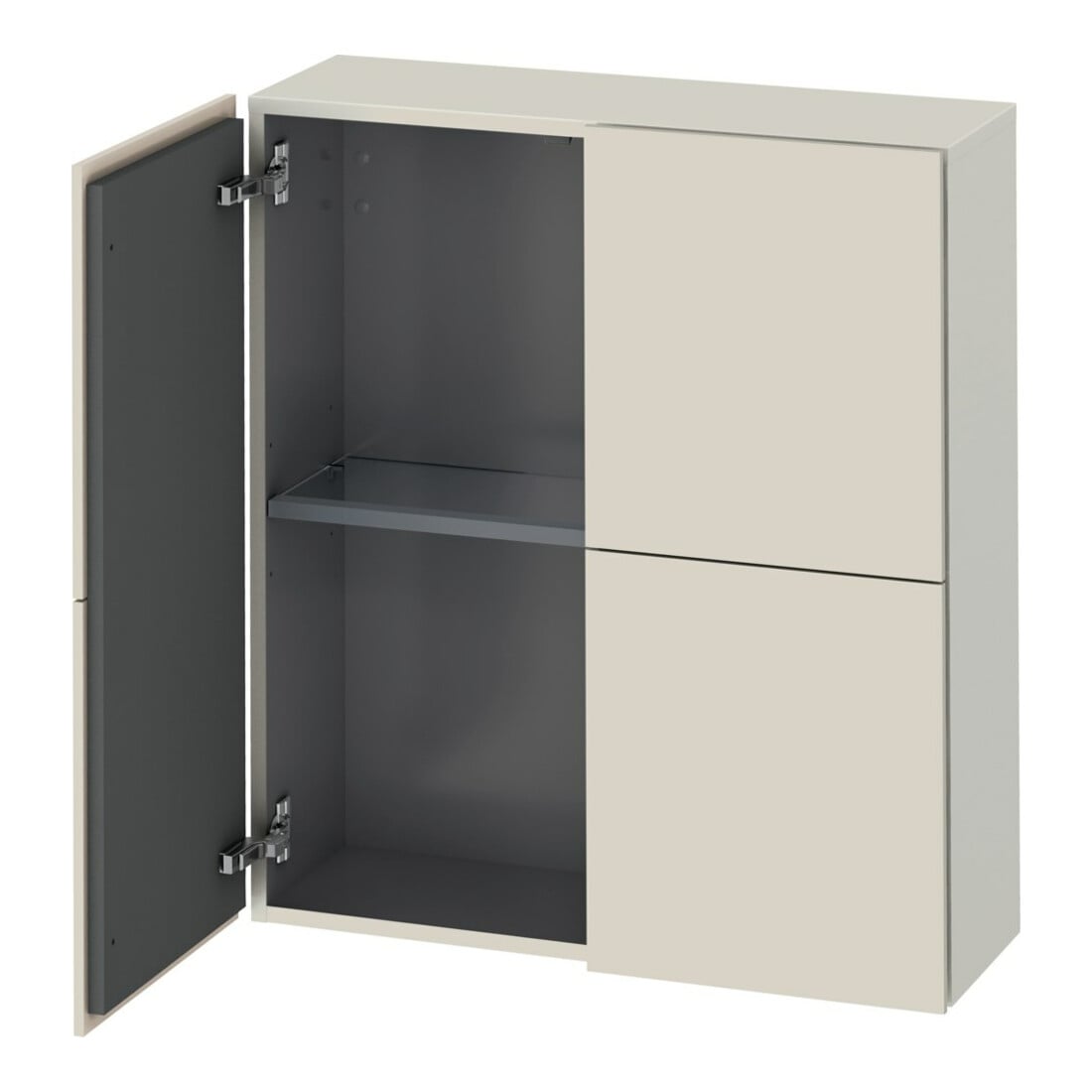 Duravit L-Cube Demi-colonne 70x24,3x80 cm, 2 portes, taupe mat