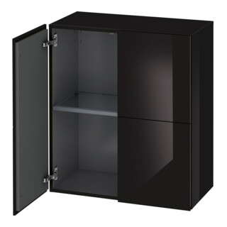 Duravit L-Cube Demi-colonne 70x36,3x80 cm, 2 portes, noir brillant