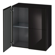 Duravit L-Cube Demi-colonne 70x36,3x80 cm, 2 portes, noir brillant