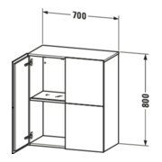 Duravit L-Cube Demi-colonne 70x36,3x80cm, 2 portes, blanc brillant-5