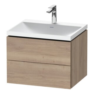 Duravit L-Cube Ensemble meuble 60x48x48cm, avec robinetterie, marbre œuf, 2 tiroirs