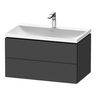 Duravit L-Cube Ensemble Meubles 80x48x48cm, avec robinet, graph ma, 2 tiroirs