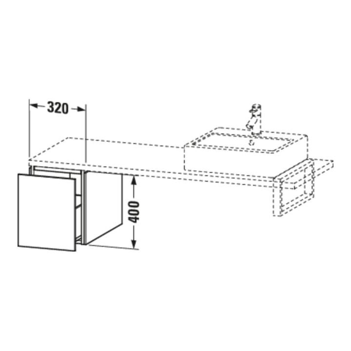 Duravit L-Cube Meuble bas 32x54,7 cm, chêne œuf, pour console, 1 tiroir