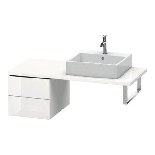Duravit L-Cube Meuble bas 42x54,7 cm, blanc brillant, 2 tiroirs, sans poignée