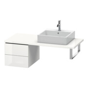 Duravit L-Cube Meuble bas 42x54,7 cm, blanc brillant, 2 tiroirs, sans poignée