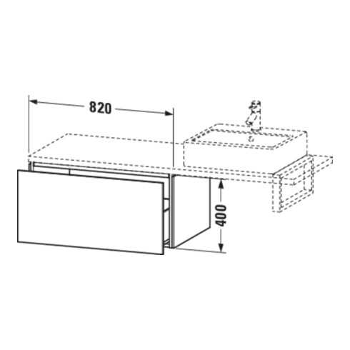 Duravit L-Cube Meuble bas 82x54,7 cm, graph ma, avec console, 1 tiroir