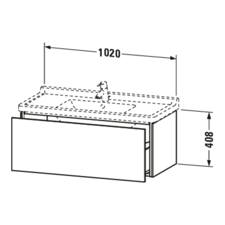 Duravit L-Cube Meuble sous lavabo 102x46,9 cm, bas, 1 tiroir, suspendu