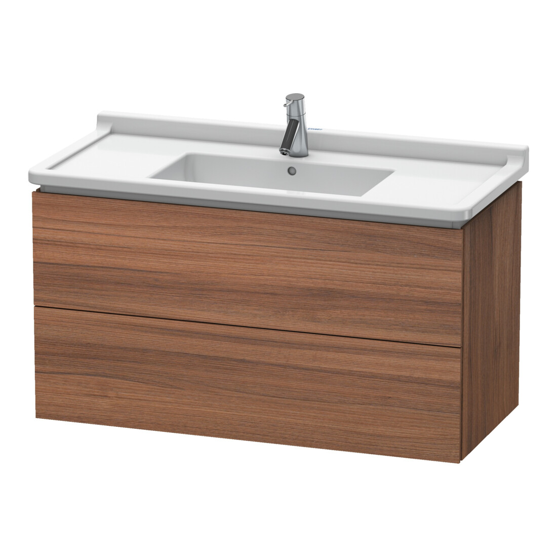 Duravit L-Cube Meuble sous lavabo 102x46,9 cm, noyer naturel, 2 tiroirs, suspendu