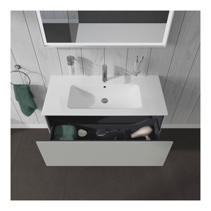 Duravit L-Cube Meuble sous lavabo 102x48,1 cm, béton gris, 1 tiroir, suspendu