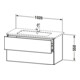 Duravit L-Cube Meuble sous lavabo 102x48,1 cm, blanc mat, 2 tiroirs, suspendu