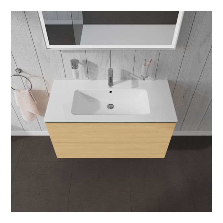 Duravit L-Cube Meuble sous lavabo 102x48,1 cm, blanc œuf, 2 tiroirs, suspendu