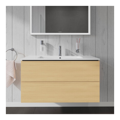 Duravit L-Cube Meuble sous lavabo 102x48,1 cm, blanc œuf, 2 tiroirs, suspendu