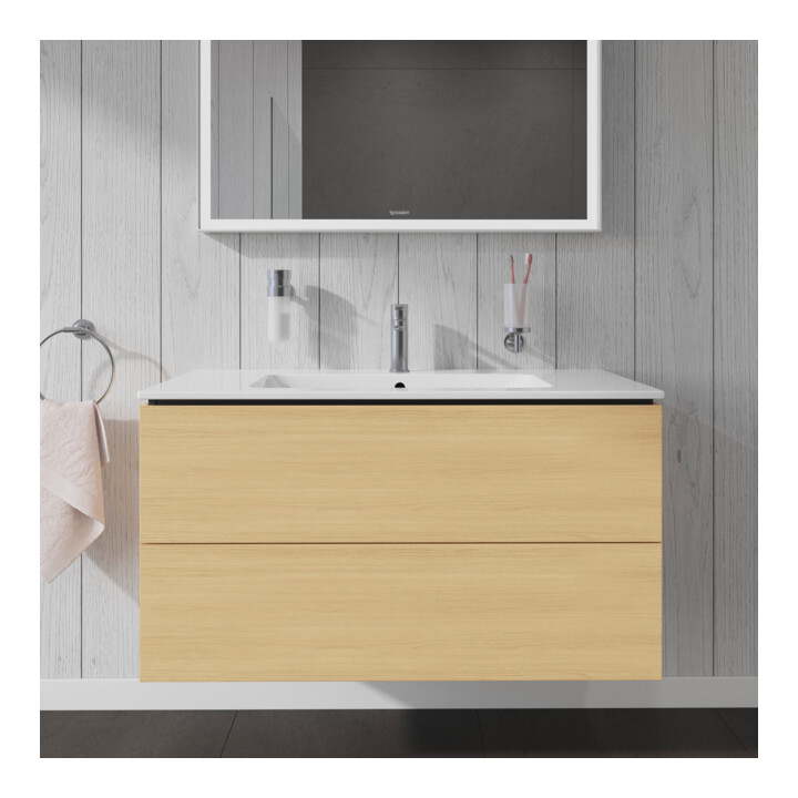 Duravit L-Cube Meuble sous lavabo 102x48,1 cm, blanc œuf, 2 tiroirs, suspendu