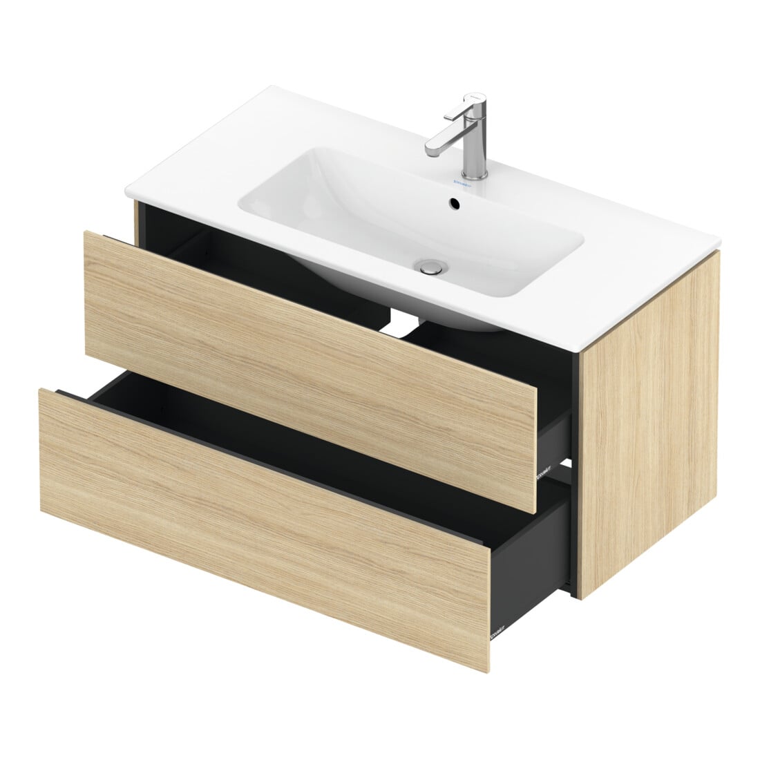Duravit L-Cube Meuble sous lavabo 102x48,1 cm, blanc œuf, 2 tiroirs, suspendu