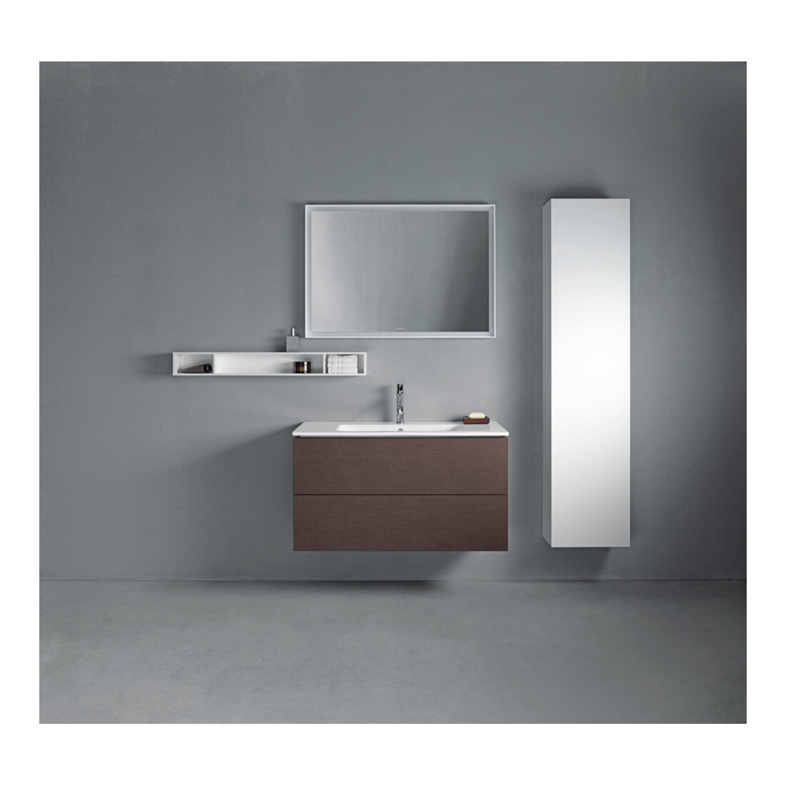 Duravit L-Cube Meuble sous lavabo 102x48,1 cm, chêne foncé, 2 tiroirs, suspendu