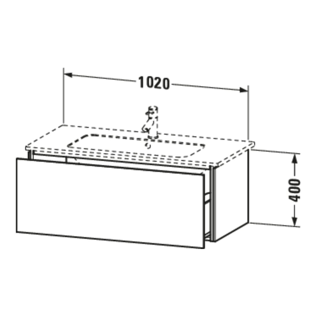 Duravit L-Cube Meuble sous-lavabo 102x48,1 cm, Tau mat, 1 tiroir, suspendu