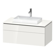 Duravit L-Cube Meuble sous lavabo 102x55 cm, blanc brillant, 1 tiroir, 1 coulissant, suspendu