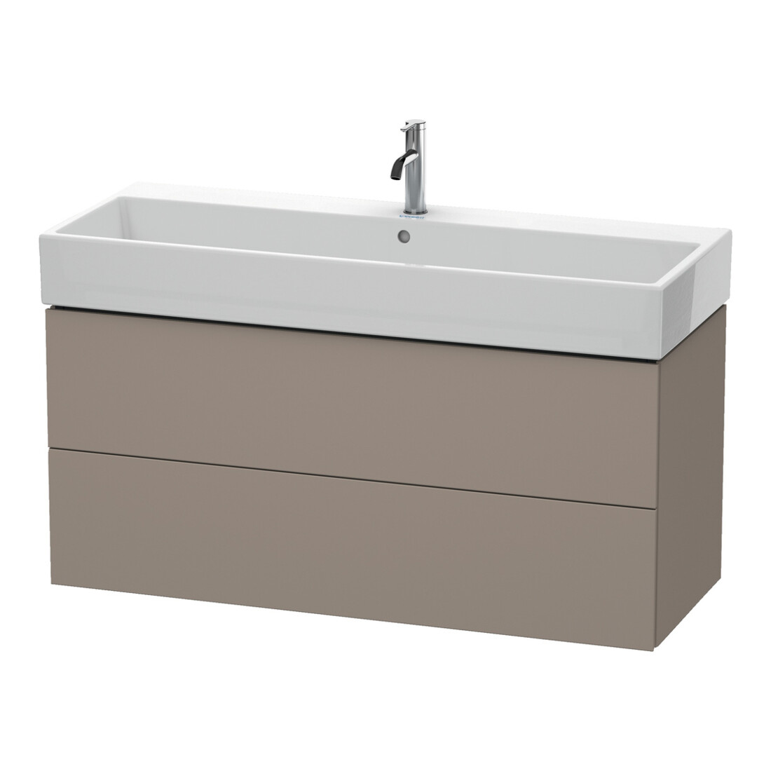 Duravit L-Cube Meuble sous lavabo 118,4 x 45,9 cm, 2 tiroirs, suspendu, bas mat