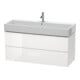 Duravit L-Cube Meuble sous lavabo 118,4 x 45,9 cm, 2 tiroirs, suspendu, bas mat