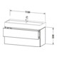 Duravit L-Cube Meuble sous lavabo 118,4 x 45,9 cm, 2 tiroirs, suspendu, bas mat