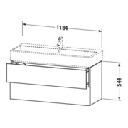 Duravit L-Cube Meuble sous lavabo 118,4 x 45,9 cm, 2 tiroirs, suspendu, bas mat-4