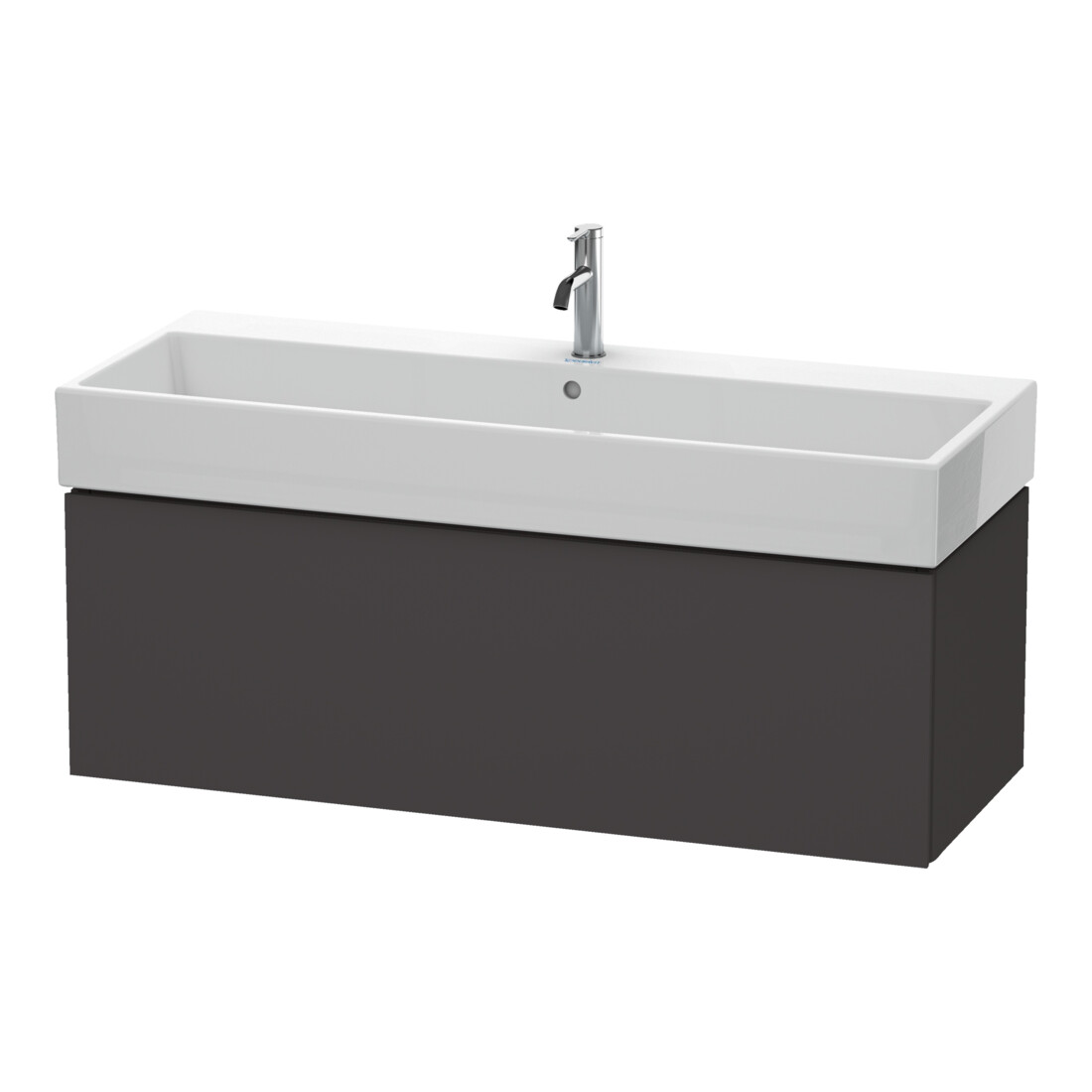 Duravit L-Cube Meuble sous lavabo 118,4 x 45,9 cm, gris mat, 1 tiroir, suspendu