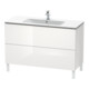 Duravit L-Cube Meuble sous lavabo 122x48,1 cm, blanc brillant, 2 tiroirs, sur pied