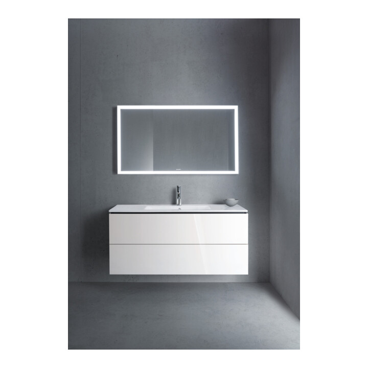 Duravit L-Cube Meuble sous lavabo 122x48,1 cm, blanc brillant, 2 tiroirs, suspendu