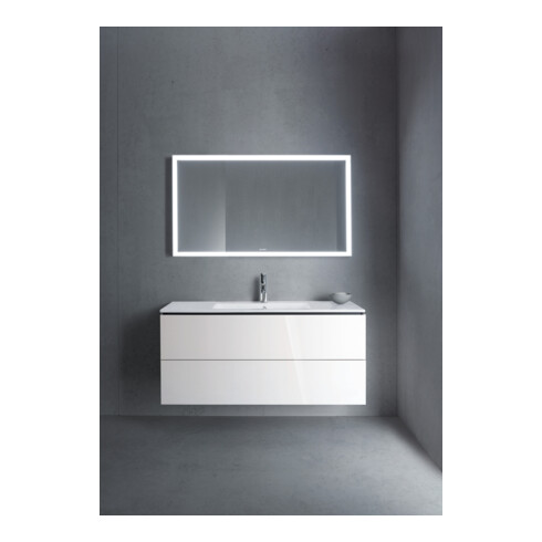 Duravit L-Cube Meuble sous lavabo 122x48,1 cm, blanc brillant, 2 tiroirs, suspendu