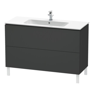 Duravit L-Cube Meuble sous lavabo 122x48,1 cm, graphite mat, 2 tiroirs, sur pied
