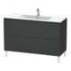 Duravit L-Cube Meuble sous lavabo 122x48,1 cm, graphite mat, 2 tiroirs, sur pied-1