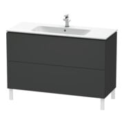 Duravit L-Cube Meuble sous lavabo 122x48,1 cm, graphite mat, 2 tiroirs, sur pied