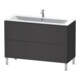 Duravit L-Cube Meuble sous lavabo 122x48,1 cm, graphite mat, 2 tiroirs, sur pied-2