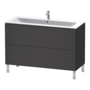 Duravit L-Cube Meuble sous lavabo 122x48,1 cm, graphite mat, 2 tiroirs, sur pied-2