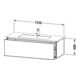 Duravit L-Cube Meuble sous lavabo 122x48,1 cm, noyer, 1 tiroir, suspendu